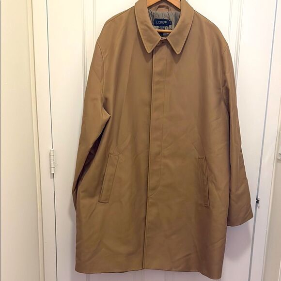 J. Crew Factory NWOT Mens’ Khaki Water Resistant Trench Coat. Size XL. - Picture 1 of 8